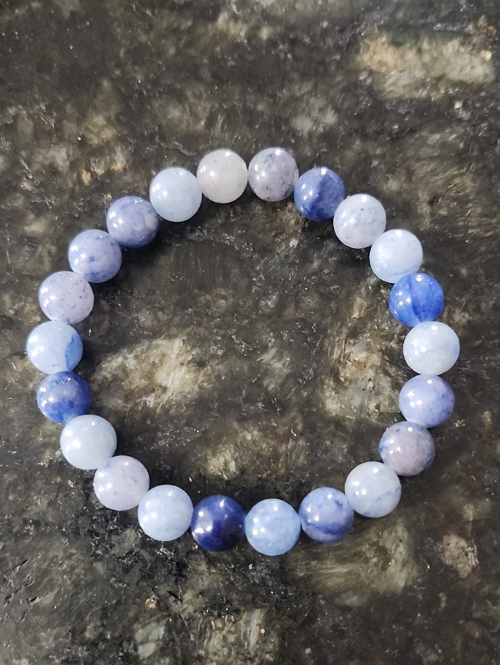 Handmade Blue Aventurine Beaded Bracelet
